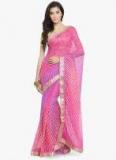 Geroo Jaipur Pink Dyed Saree Women