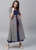 Gerua Navy Blue Printed Kurta women