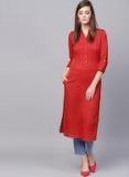 Gerua Red Solid Straight Kurta women