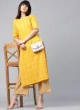 Gerua Yellow Printed Palazzo Kurta Set women