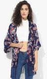 Ginger By Lifestyle Navy Blue Printed Shrug women