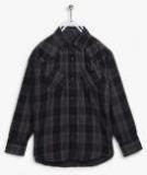 Gini And Jony Black Checked Regular Fit Casual Shirt Boys