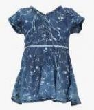 Gini And Jony Blue Solid Casual Dress Girls