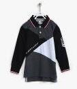 Gini And Jony Charcoal Colourblocked Regular Fit Polo T Shirt Boys