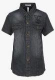 Gini & Jony Dark Grey Regular Fit Casual Shirt boys