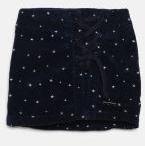 Gini And Jony Girls Navy Blue Printed Corduroy Skorts