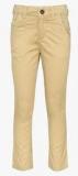 Gini & Jony Khaki Solid Regular Fit Trouser Boys