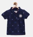 Gini And Jony Navy Blue Printed T Shirt Boys