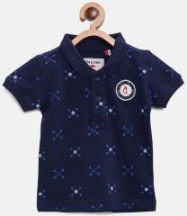 Gini And Jony Navy Blue Printed T Shirt boys