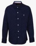 Gini & Jony Navy Blue Regular Fit Casual Shirt boys