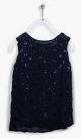 Gini And Jony Navy Blue Self Design Blouse Girls