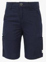 Gini & Jony Navy Blue Solid Bermuda boys