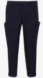 Gini And Jony Navy Blue Solid Regular Fit Regular Trouser Girls