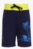 Gini & Jony Navy Blue Solid Shorts Boys