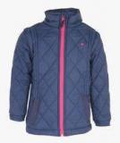 Gini And Jony Navy Blue Winter Jacket Girls