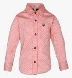 Gini & Jony Peach Regular Fit Casual Shirt Boys