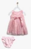 Gini And Jony Pink Coloured Self Design Casual Dress girls