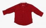 Gini & Jony Red Regular Fit Casual Shirt boys