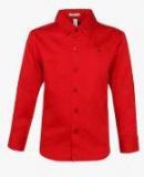 Gini And Jony Red Solid Casual Shirt Boys