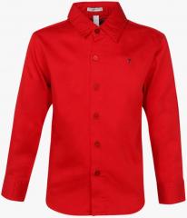 Gini And Jony Red Solid Casual Shirt boys