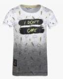 Gini And Jony White Printed Regular Fit T Shirt Boys