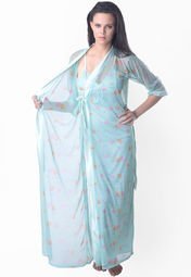 Ginni Blue Solid Nightwear Women