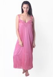 Ginni Pink Solid Nightwear Women