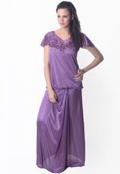 Ginni Purple Printed Nightwear Women