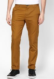 Giordano Solid Browm Chinos Men