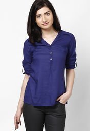 Gipsy Navy Solid Tunic Women