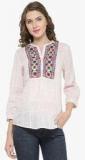 Gipsy Pink Embroidered Blouse Men