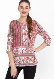 Gipsy Printed Red Tunic Women