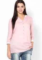 Gipsy Solid Pink Tunic Women