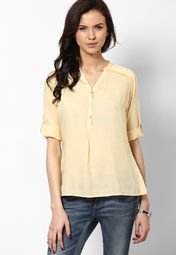 Gipsy Yellow Solid Tunic Women