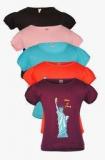 Gkiidz Pack Of 5 Assorted Casual Tops Girls