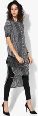 Global Desi Black Printed Tunic women