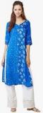 Global Desi Blue Printed Kurta women