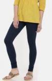 Global Desi Blue Solid Leggings women