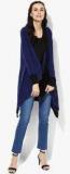 Global Desi Blue Solid Poly Wool Lycra Shrug Women