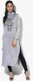 Global Desi Grey Printed Tunic Women