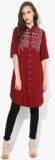 Global Desi Maroon Printed Tunic women