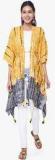 Global Desi Mustard Yellow Printed Shrug Women