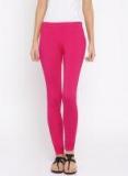 Global Desi Pink Solid Leggings women