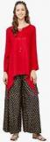 Global Desi Red Solid Rayon Tunic women