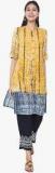 Global Desi Yellow Printed Tunic women