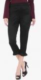 Globus Black Solid Capris Women