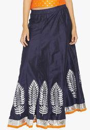 Globus Blue Printed Skirt Women