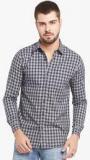 Globus Navy Blue Checked Regular Fit Casual Shirt Men