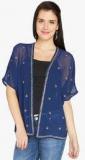 Globus Navy Blue Embroidered Shrug Women