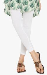 Globus White Solid Legging Women